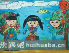 春游快樂兒童畫作賞