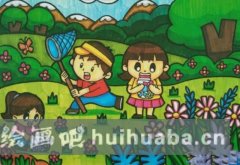春天郊游繪蝴蝶童趣