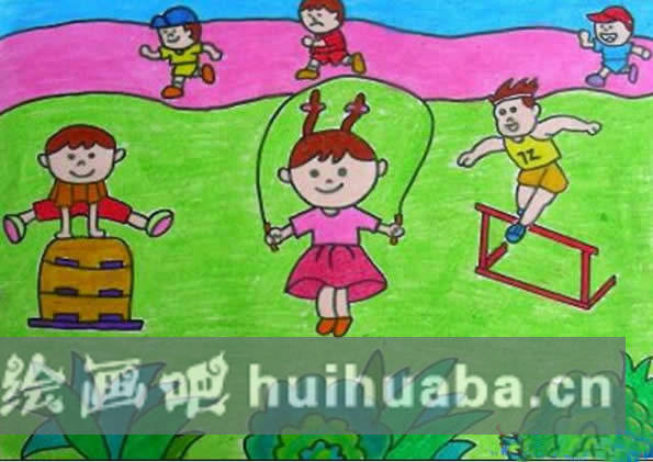 小學(xué)春季運(yùn)動(dòng)會(huì)兒童畫主題優(yōu)秀繪畫作品