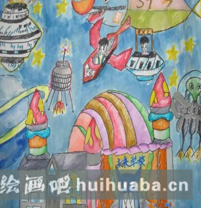 暢想未來科技生活兒童畫 - 以暢想未來為主題的畫