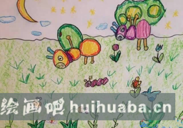 小螞蟻搬東西兒童畫 - 兒童畫螞蟻簡(jiǎn)單畫法