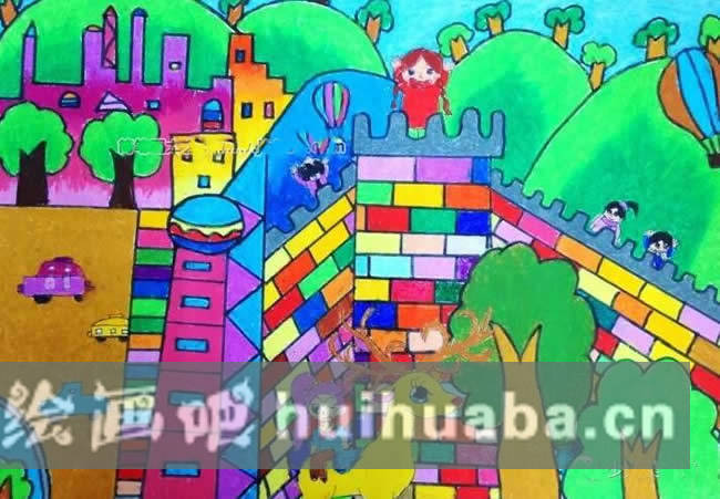 我心目中的綠色家園兒童畫(huà) - 森林城堡