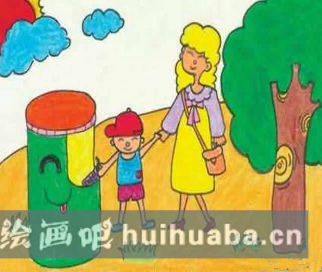簡單環(huán)保綠色家園兒童畫優(yōu)秀作品