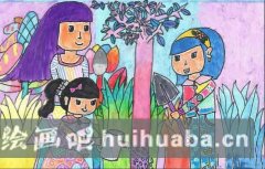 春日植綠童趣畫小學(xué)生佳作