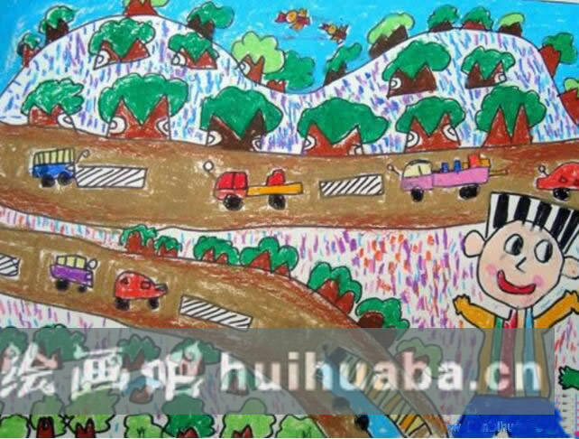 綠色家園環(huán)保主題兒童畫/油畫棒畫圖片