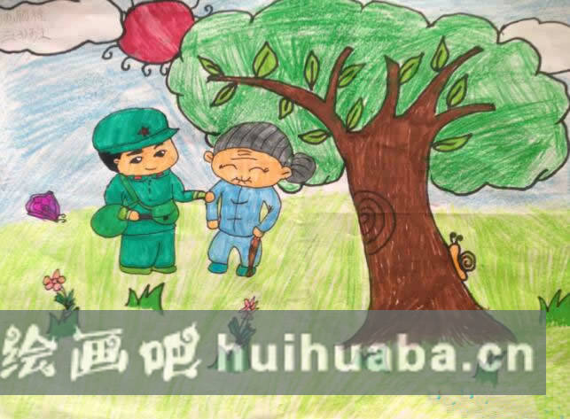 三年級學雷鋒做好事的兒童畫 以學雷鋒為主題畫一幅兒童畫