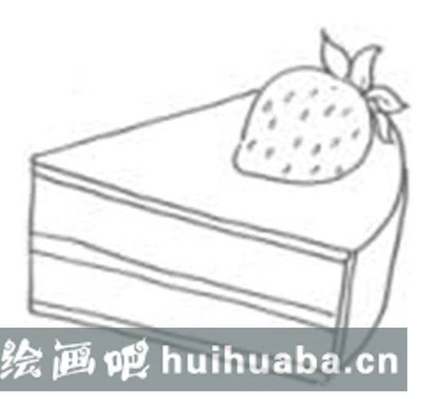 草莓蛋糕兒童畫圖片