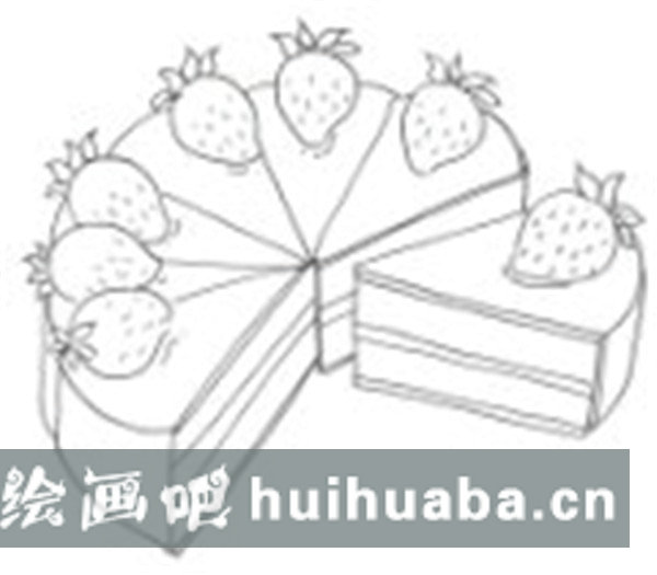 草莓蛋糕兒童畫圖片