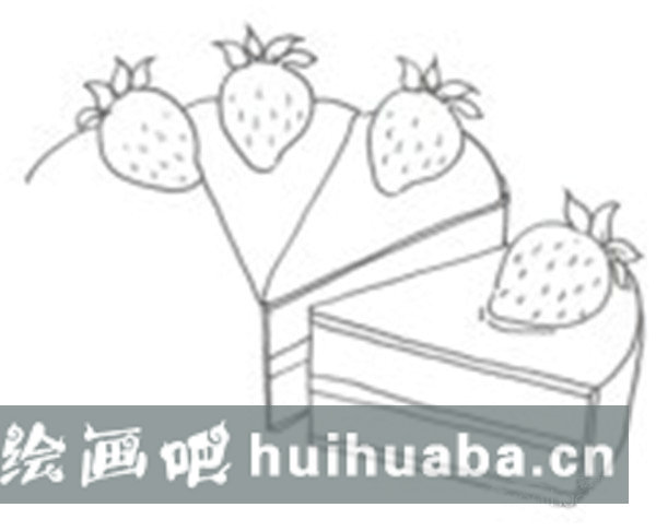 草莓蛋糕兒童畫圖片
