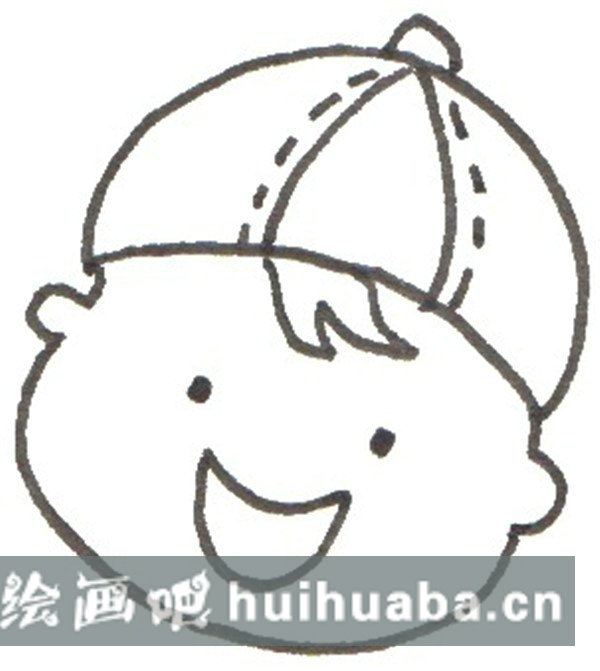 卡通小孩頭部兒童畫圖片
