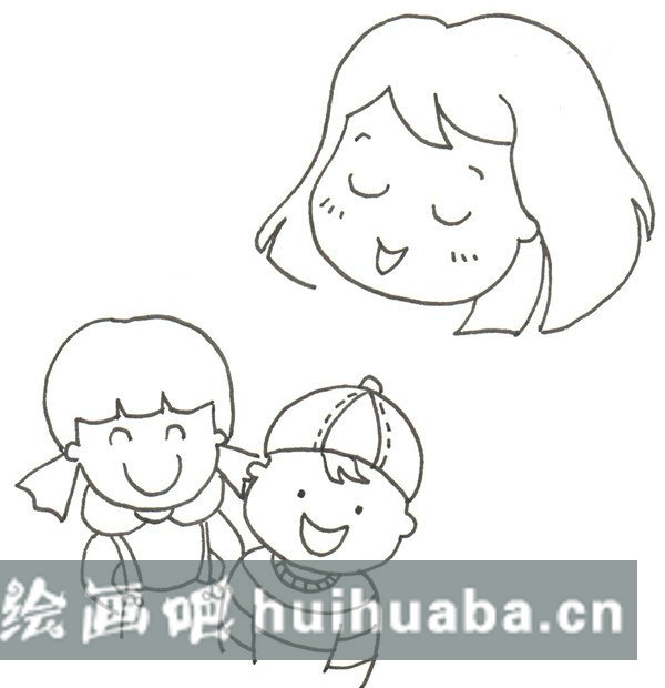 卡通媽咪頭像兒童畫圖片