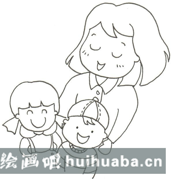 卡通媽咪身體兒童畫圖片