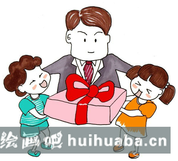 卡通一家人兒童畫圖片