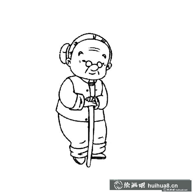 老奶奶人物簡(jiǎn)筆畫步驟圖片大全二
