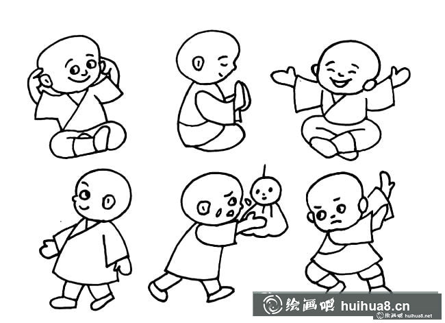 聰明一休人物簡筆畫步驟圖片大全
