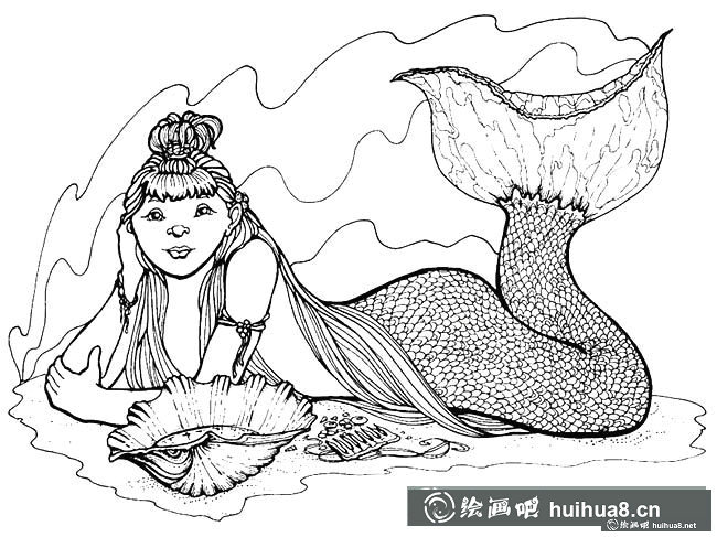 美人魚人物簡筆畫步驟圖片大全五