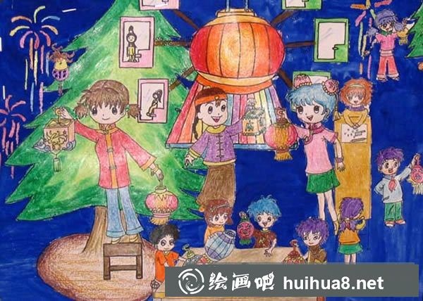 慶元旦兒童畫 慶元旦迎新年兒童畫作品欣賞