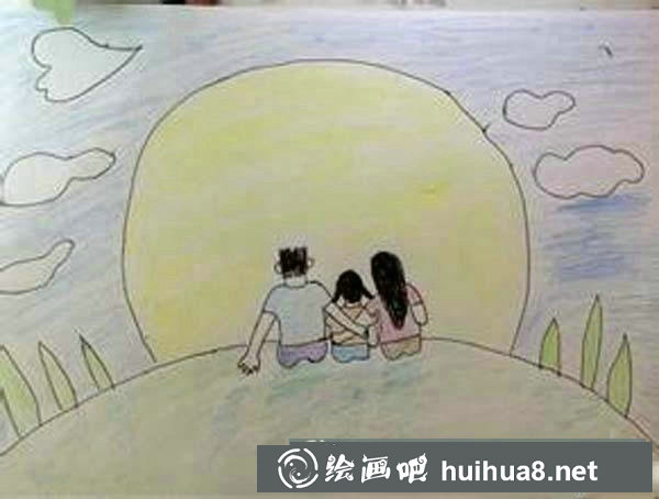 中秋節(jié)親子賞月場(chǎng)景