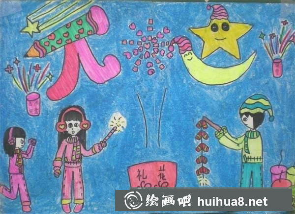 創(chuàng)意兒童畫慶元旦作品欣賞