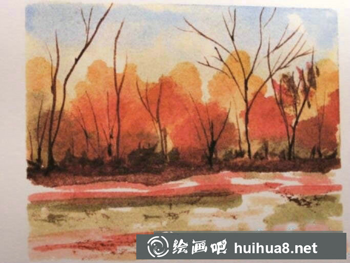 兒童畫秋天的圖畫 秋天的樹林圖片卡通