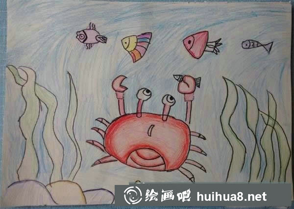海底世界兒童畫(huà)作品/鉛筆畫(huà)圖片