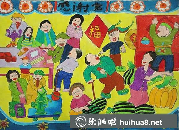 慶元旦兒童畫：兒童畫慶元旦作品欣賞