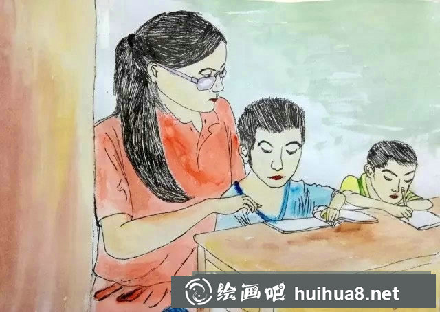 關(guān)于教師節(jié)的兒童畫 我的耐心老師