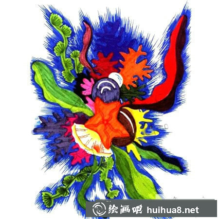 海底世界水彩畫法步驟_兒童畫海底世界簡單的畫法
