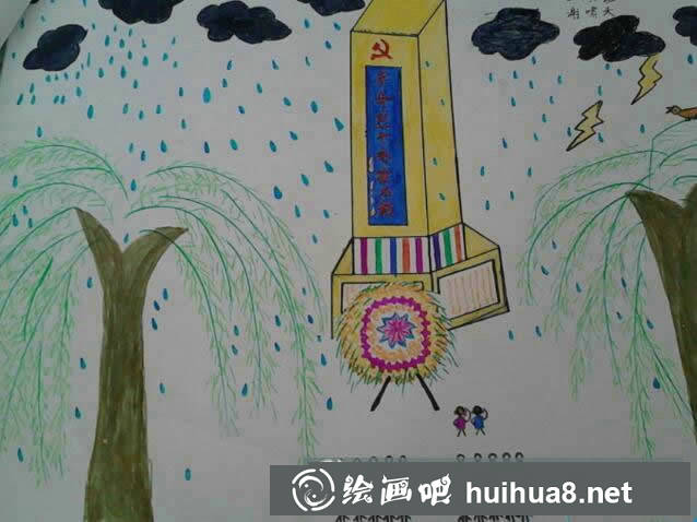 一年級清明節(jié)掃墓題材兒童畫 清明節(jié)的一幅畫怎么畫