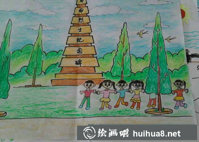清明節(jié)的圖畫一年級繪畫作品 - 清明節(jié)掃墓兒童畫