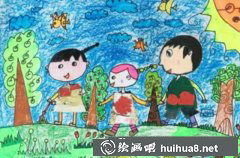 清明踏青兒童畫賞心悅目