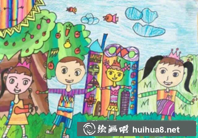 小學(xué)生清明節(jié)踏青郊游主題兒童畫 - 清明節(jié)踏青圖片怎么畫
