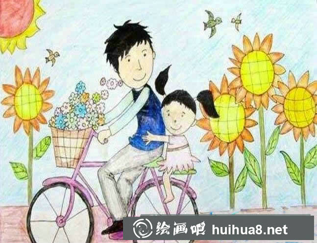 父親節(jié)2018兒童畫優(yōu)秀作品欣賞/蠟筆畫圖片