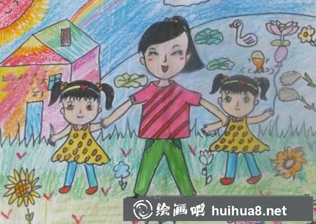 小學(xué)生教師節(jié)送給老師的畫(huà) -我的好老師兒童畫(huà)