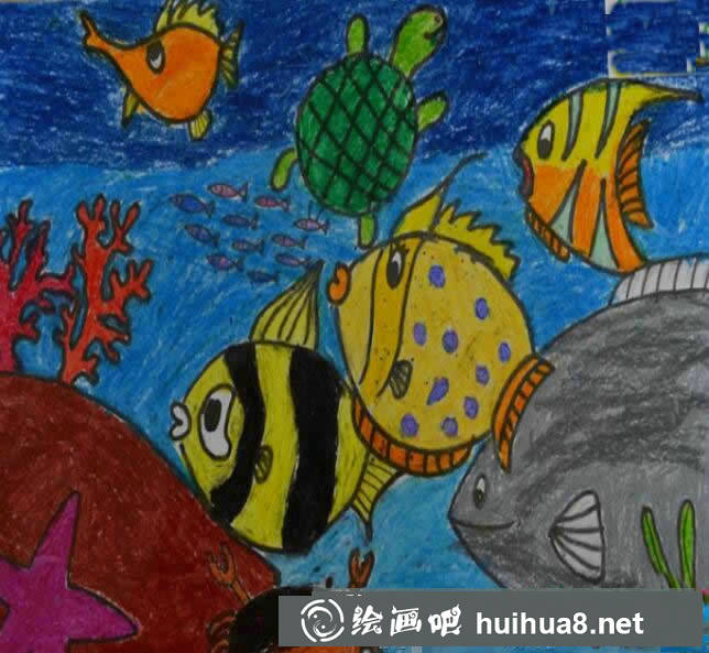 夢幻海底世界兒童畫