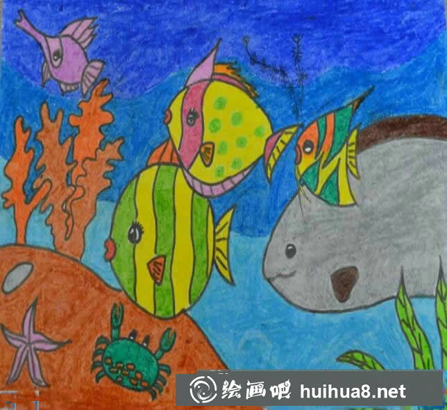 海底世界生機兒童畫
