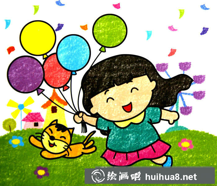 歡慶六一兒童畫/蠟筆畫圖片