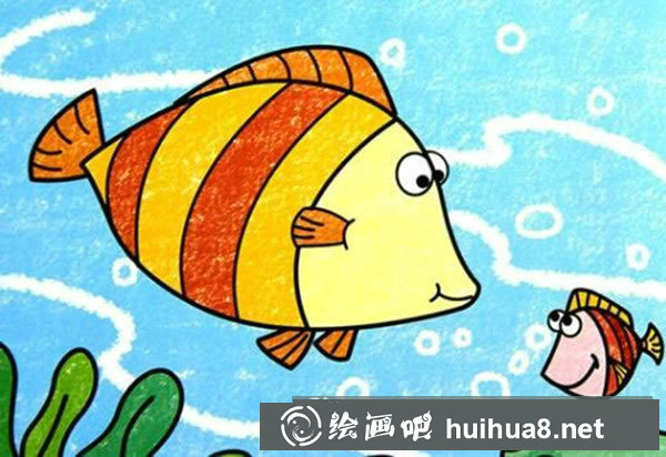 小丑魚海底世界兒童畫作品
