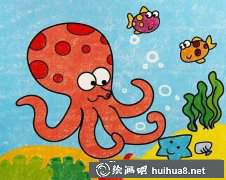 海底奇遇章魚童趣畫