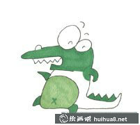 水彩小鱷魚兒童畫賞