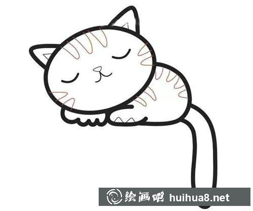貓咪左腳、尾巴和條紋