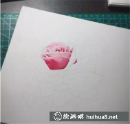 水彩繪月季花教程