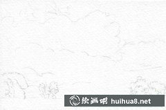 彩鉛繪制藍(lán)天白云步驟詳解