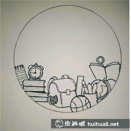 彩鉛畫描邊步驟