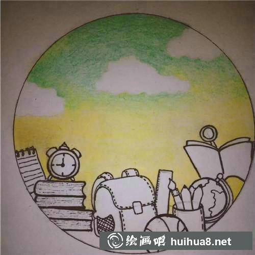 彩鉛畫天空繪制步驟