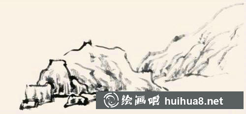 勾勒山石