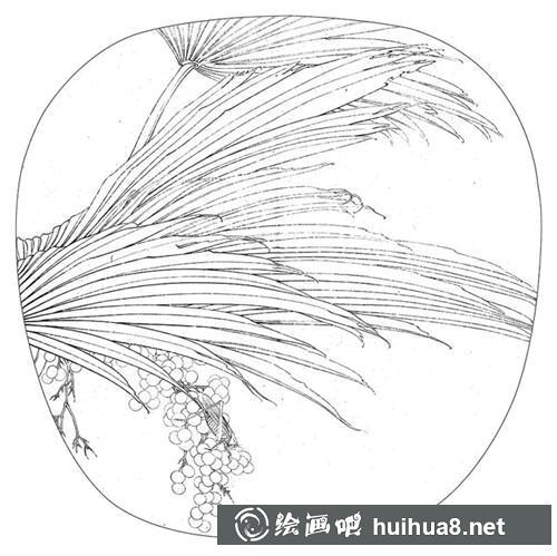 棕櫚樹繪畫步驟一