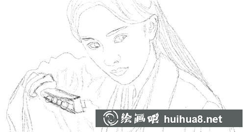 白淺線稿繪制