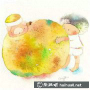 萌萌噠水彩插畫作品心動暖心