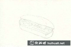 美食彩鉛教程：熱狗繪制步驟